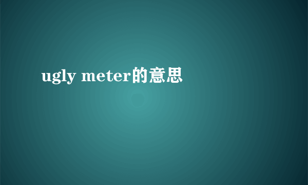 ugly meter的意思