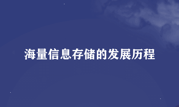 海量信息存储的发展历程