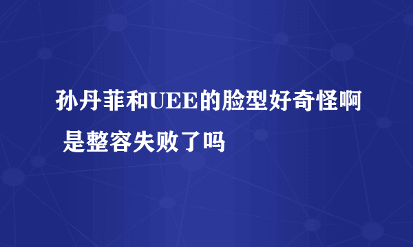 孙丹菲和UEE的脸型好奇怪啊 是整容失败了吗