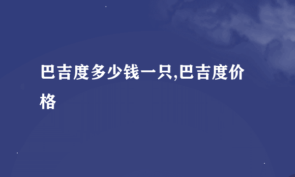 巴吉度多少钱一只,巴吉度价格