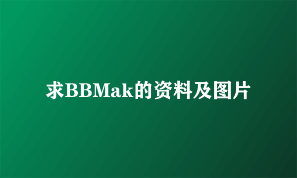 求BBMak的资料及图片