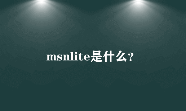 msnlite是什么？