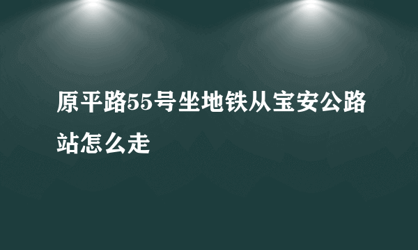 原平路55号坐地铁从宝安公路站怎么走