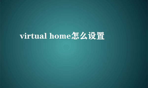 virtual home怎么设置