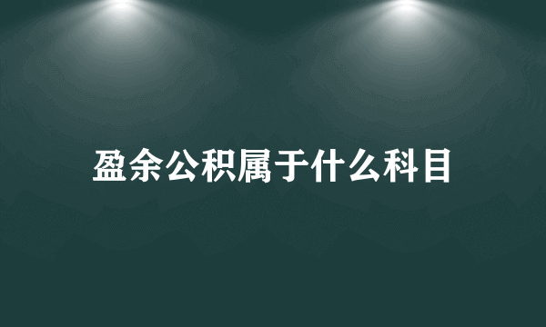 盈余公积属于什么科目