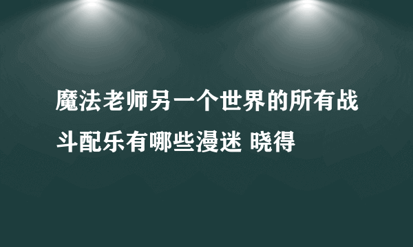 魔法老师另一个世界的所有战斗配乐有哪些漫迷 晓得