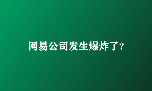 网易公司发生爆炸了?