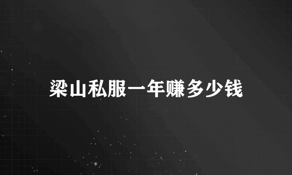 梁山私服一年赚多少钱