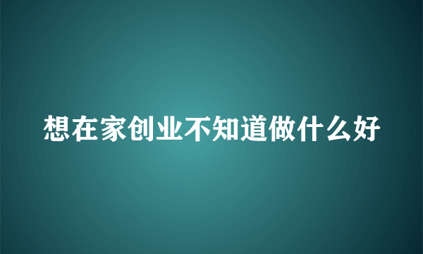 想在家创业不知道做什么好