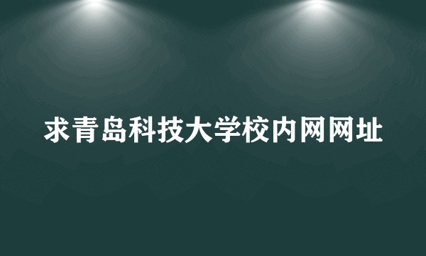 求青岛科技大学校内网网址