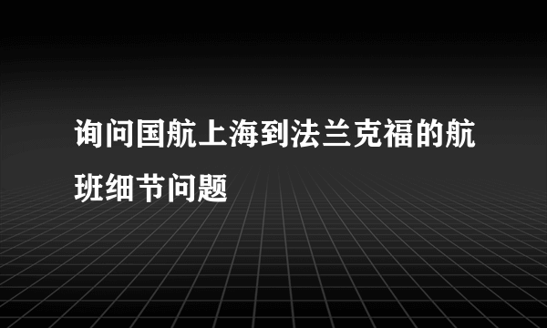 询问国航上海到法兰克福的航班细节问题