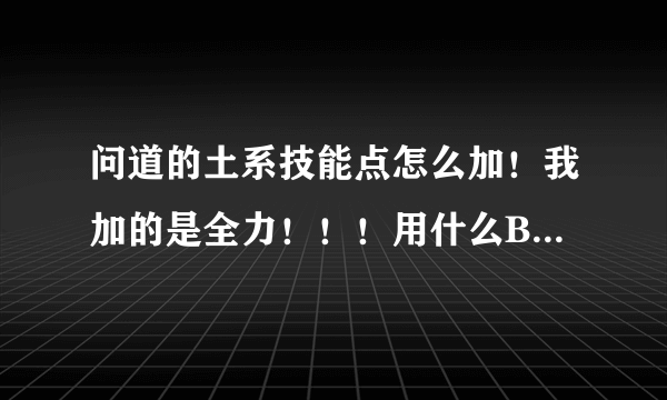 问道的土系技能点怎么加！我加的是全力！！！用什么BB 比较好？？？