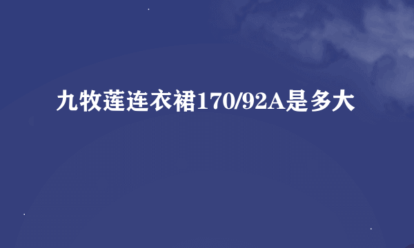 九牧莲连衣裙170/92A是多大