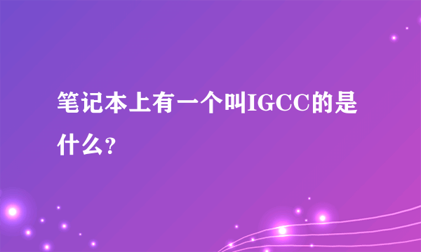 笔记本上有一个叫IGCC的是什么？