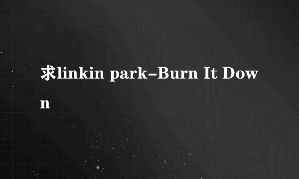 求linkin park-Burn It Down