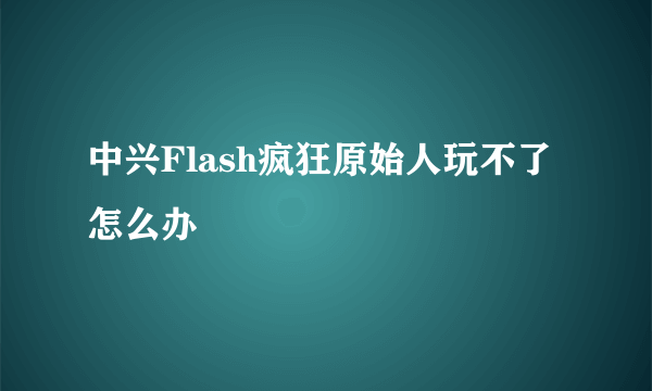 中兴Flash疯狂原始人玩不了怎么办