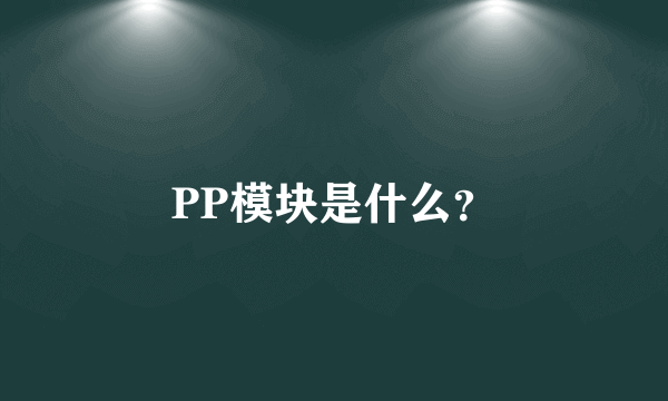 PP模块是什么？