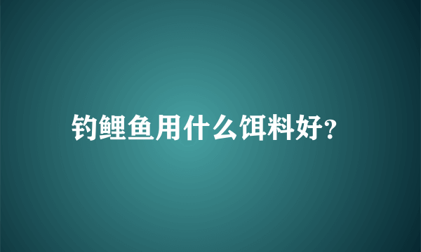 钓鲤鱼用什么饵料好？