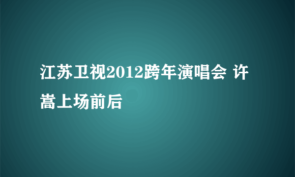 江苏卫视2012跨年演唱会 许嵩上场前后