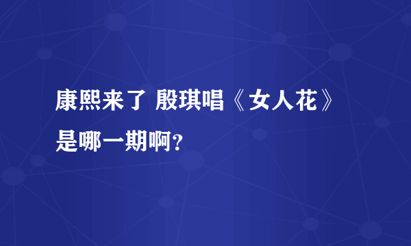 康熙来了 殷琪唱《女人花》是哪一期啊？