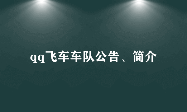 qq飞车车队公告、简介