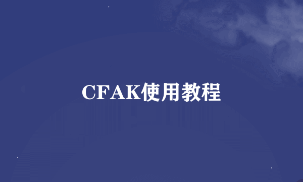 CFAK使用教程