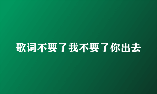 歌词不要了我不要了你出去