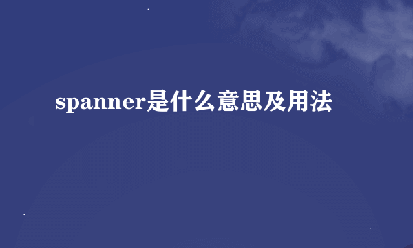 spanner是什么意思及用法