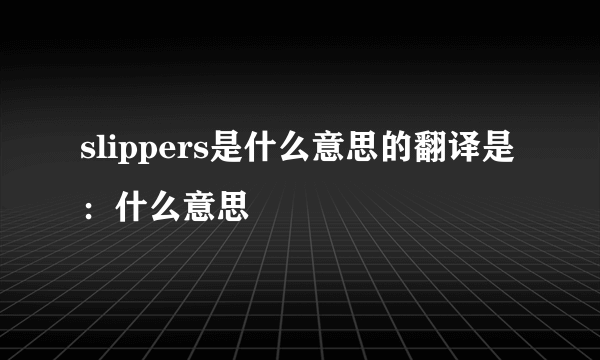 slippers是什么意思的翻译是：什么意思