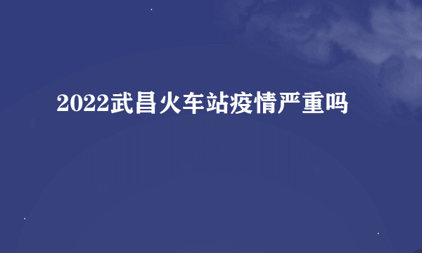 2022武昌火车站疫情严重吗