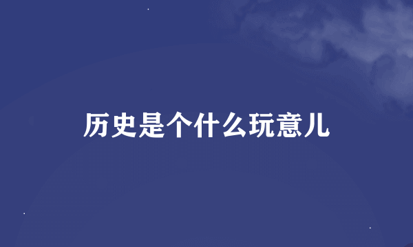 历史是个什么玩意儿