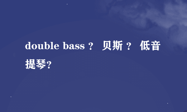 double bass ？ 贝斯 ？ 低音提琴？