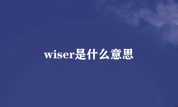 wiser是什么意思