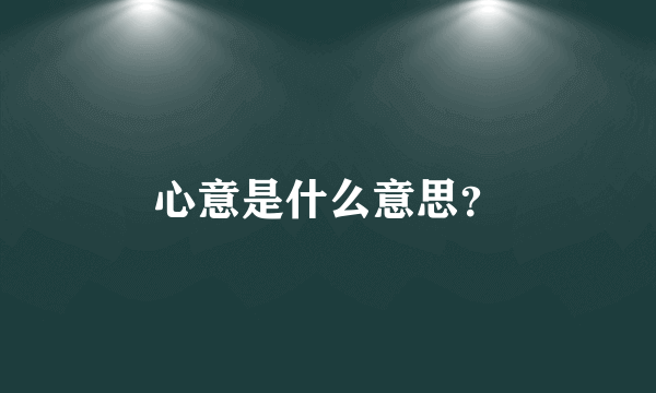 心意是什么意思？