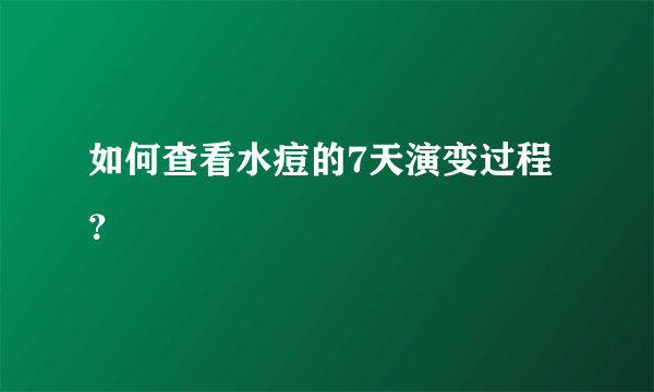 如何查看水痘的7天演变过程？