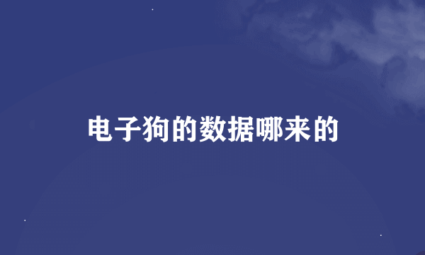 电子狗的数据哪来的