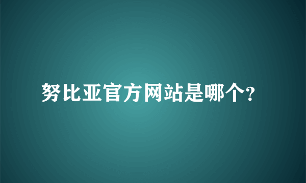 努比亚官方网站是哪个？