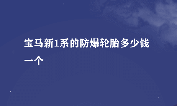 宝马新1系的防爆轮胎多少钱一个