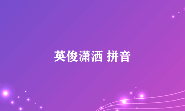 英俊潇洒 拼音