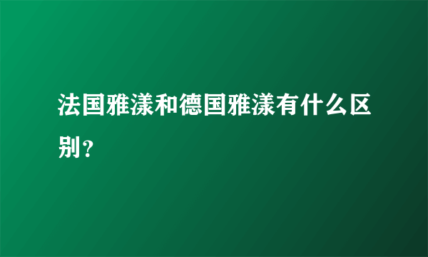 法国雅漾和德国雅漾有什么区别？