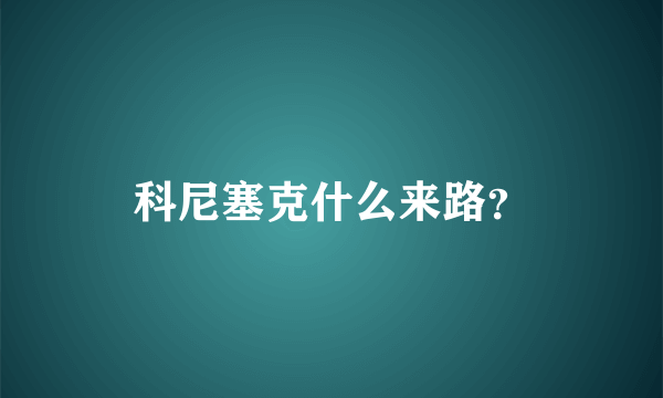 科尼塞克什么来路？