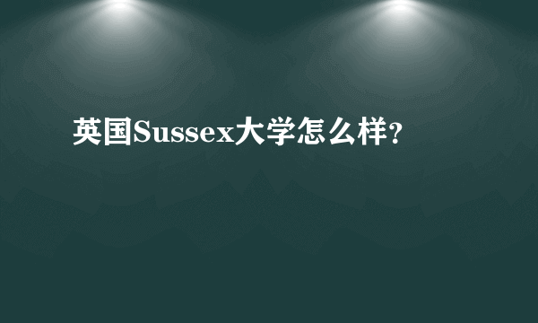 英国Sussex大学怎么样？