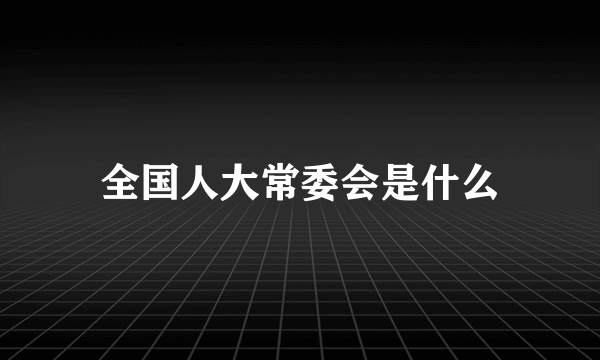 全国人大常委会是什么