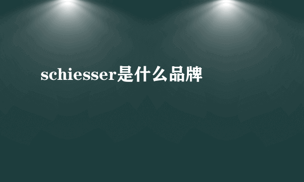 schiesser是什么品牌