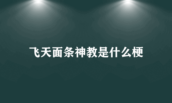 飞天面条神教是什么梗