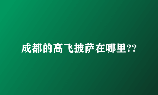 成都的高飞披萨在哪里??