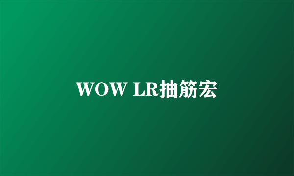 WOW LR抽筋宏