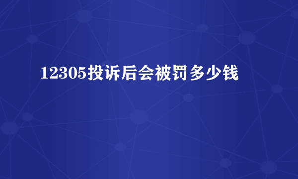 12305投诉后会被罚多少钱