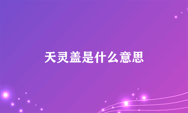 天灵盖是什么意思