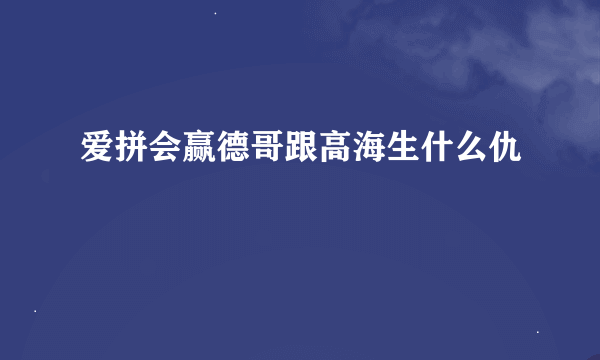 爱拼会赢德哥跟高海生什么仇